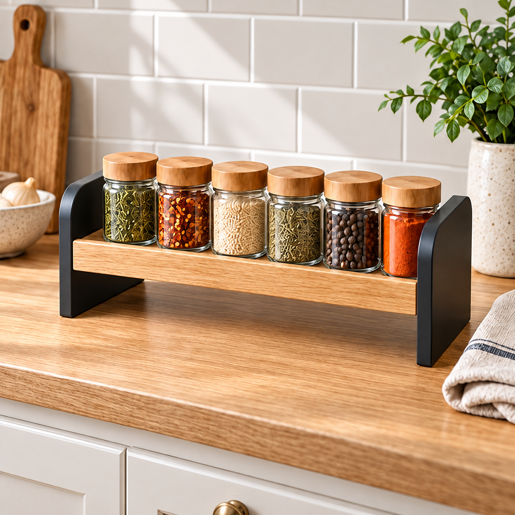 Cloverlen countertop spice rack spice jar arrangement