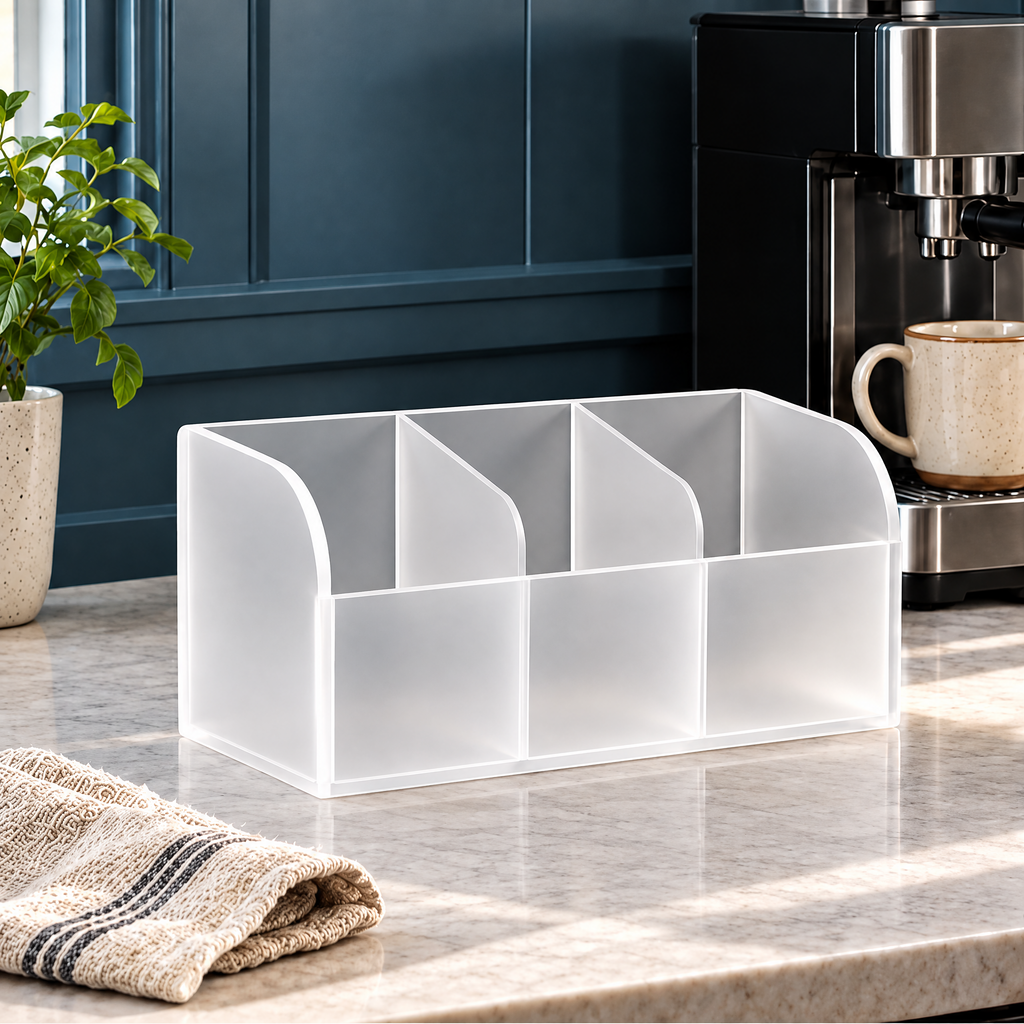 Cloverlen tea and coffee organizer 1 — countertop view