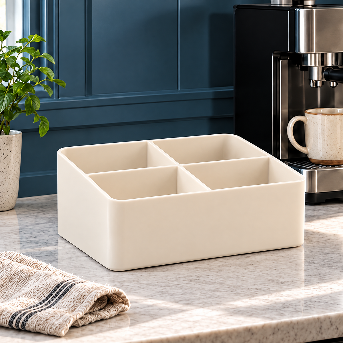 Cloverlen tea and coffee organizer 4 — countertop view