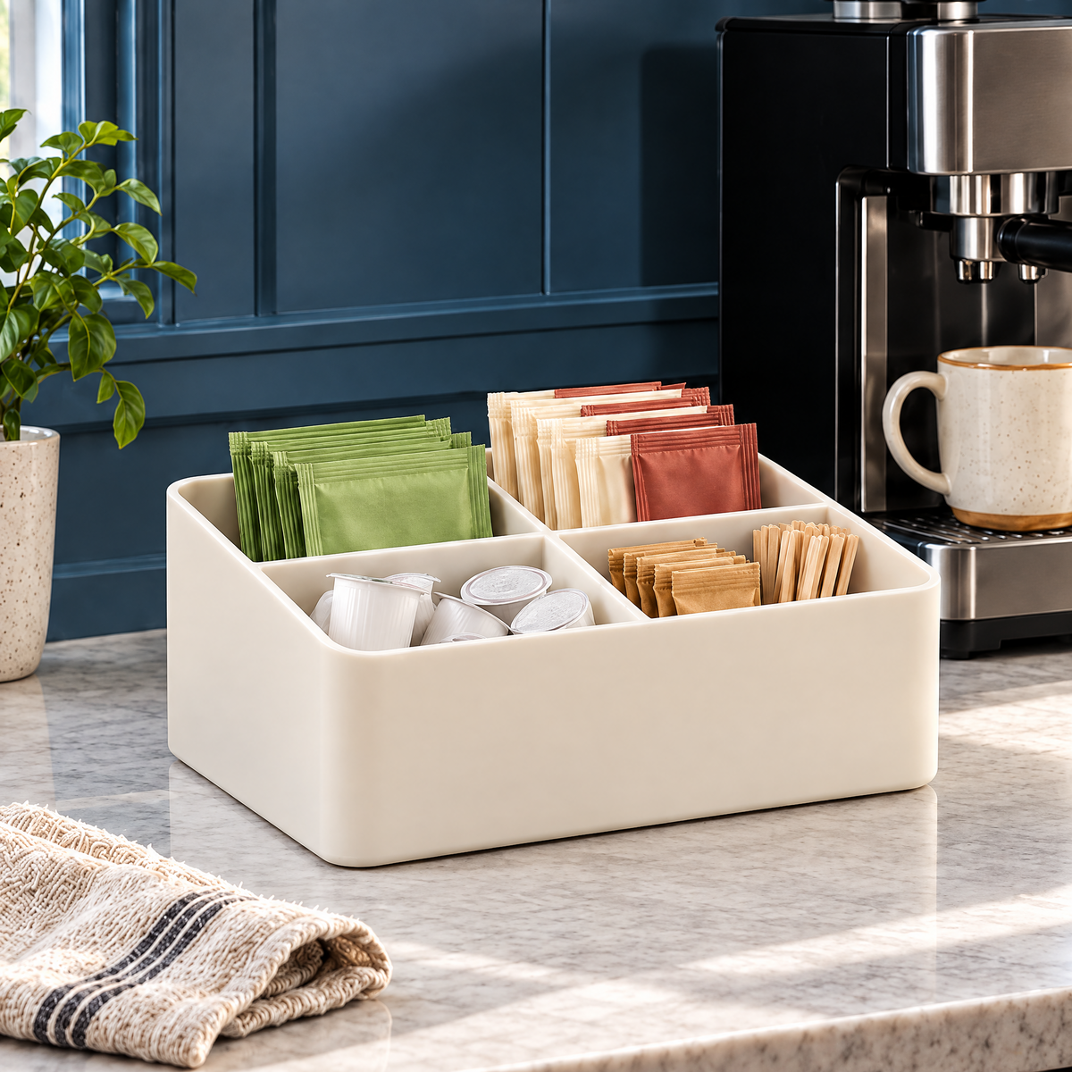 Cloverlen tea and coffee organizer 4 — tea and coffee arrangement