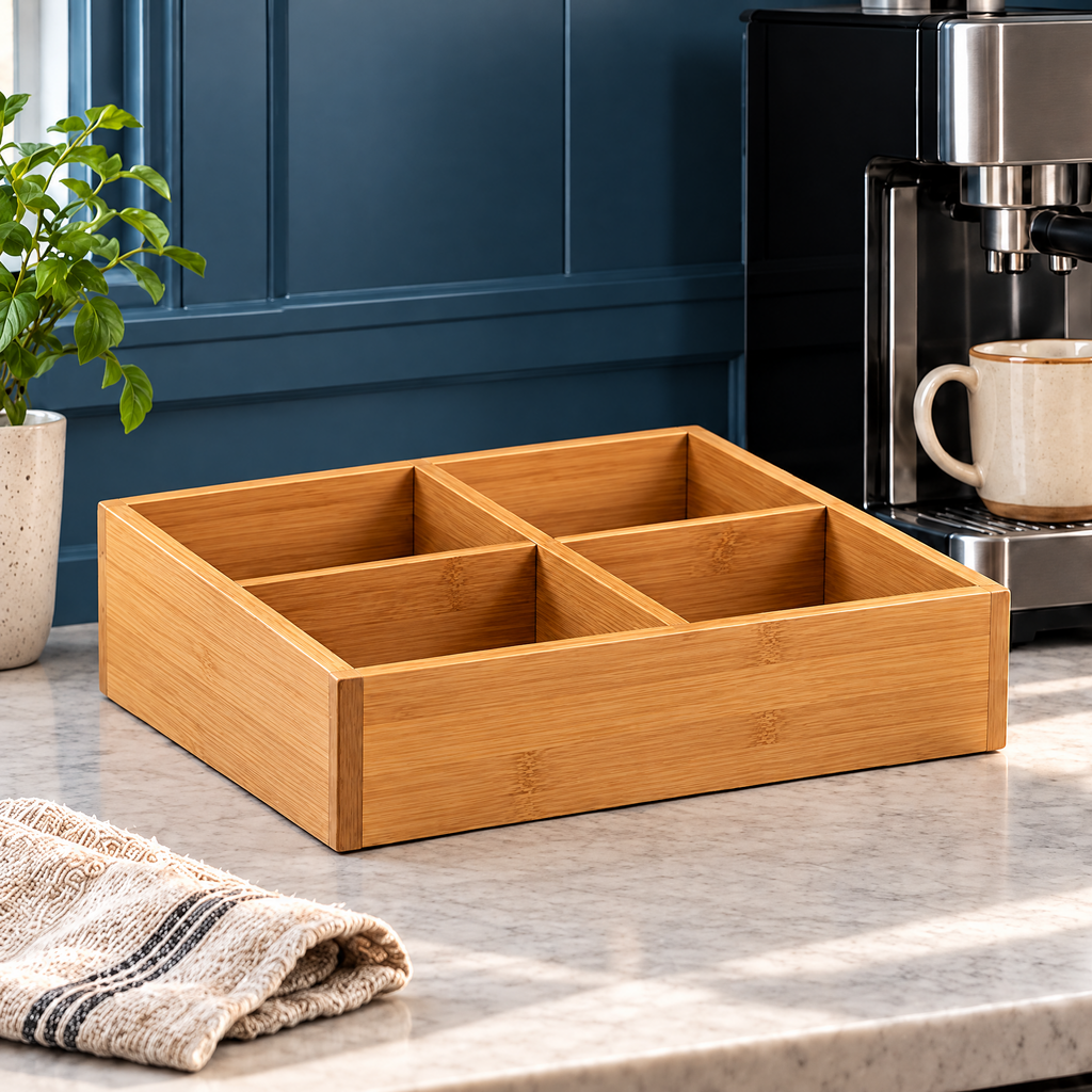 Cloverlen tea and coffee organizer 5 — countertop view