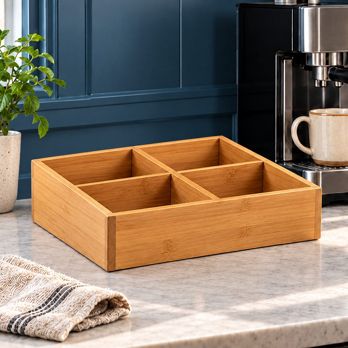 Cloverlen tea and coffee organizer 5 — countertop view