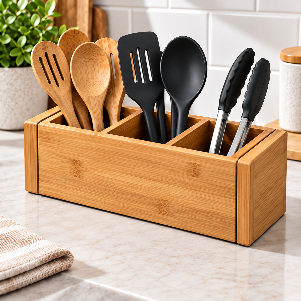 Cloverlen utensil holder 2 — utensil arrangement